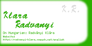 klara radvanyi business card