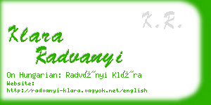 klara radvanyi business card